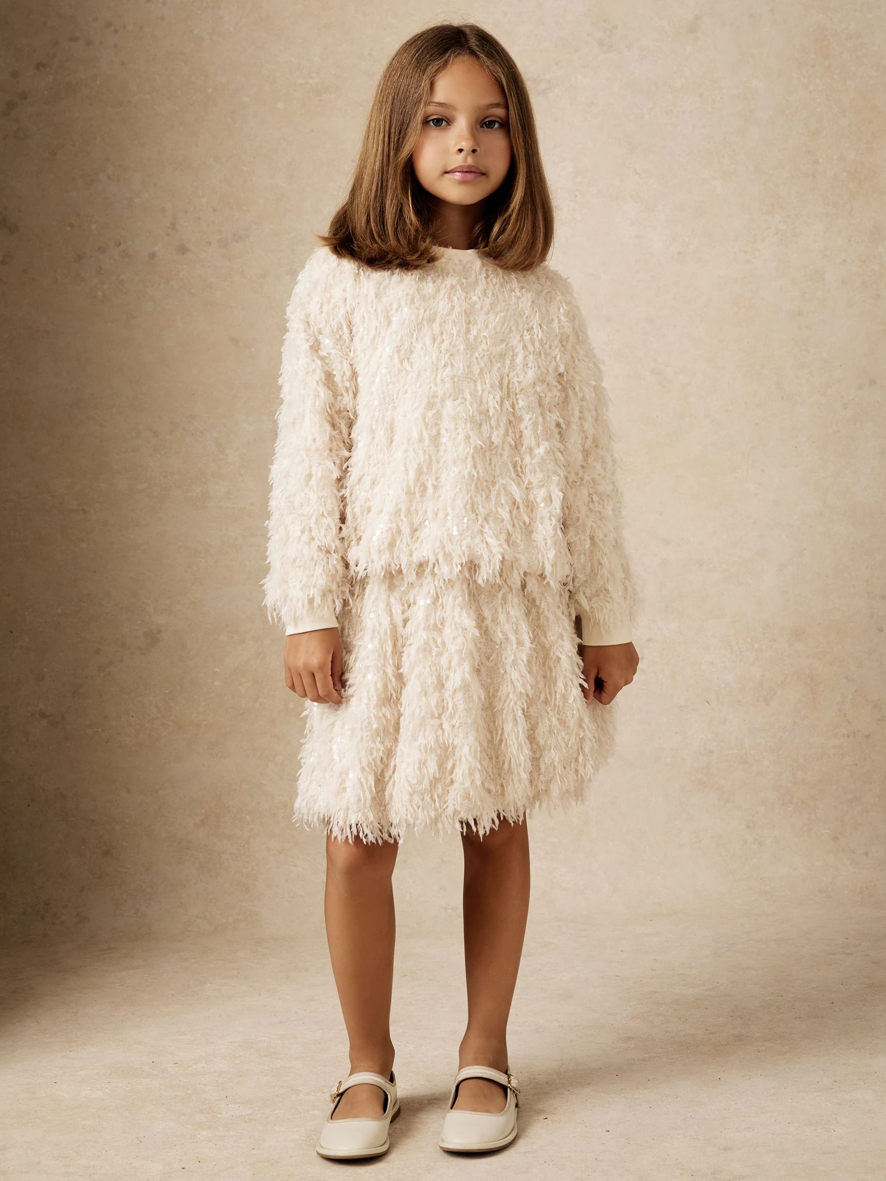 Reiss Roxy Fluffy Sequin-Embellished Top