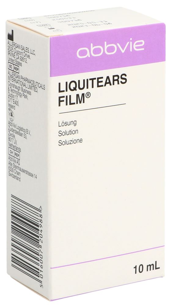 LIQUITEARS FILM Gtt Opht Tropffl 10 ml<br>10 ml, Tropfflasche, Augentropfen, Lösung