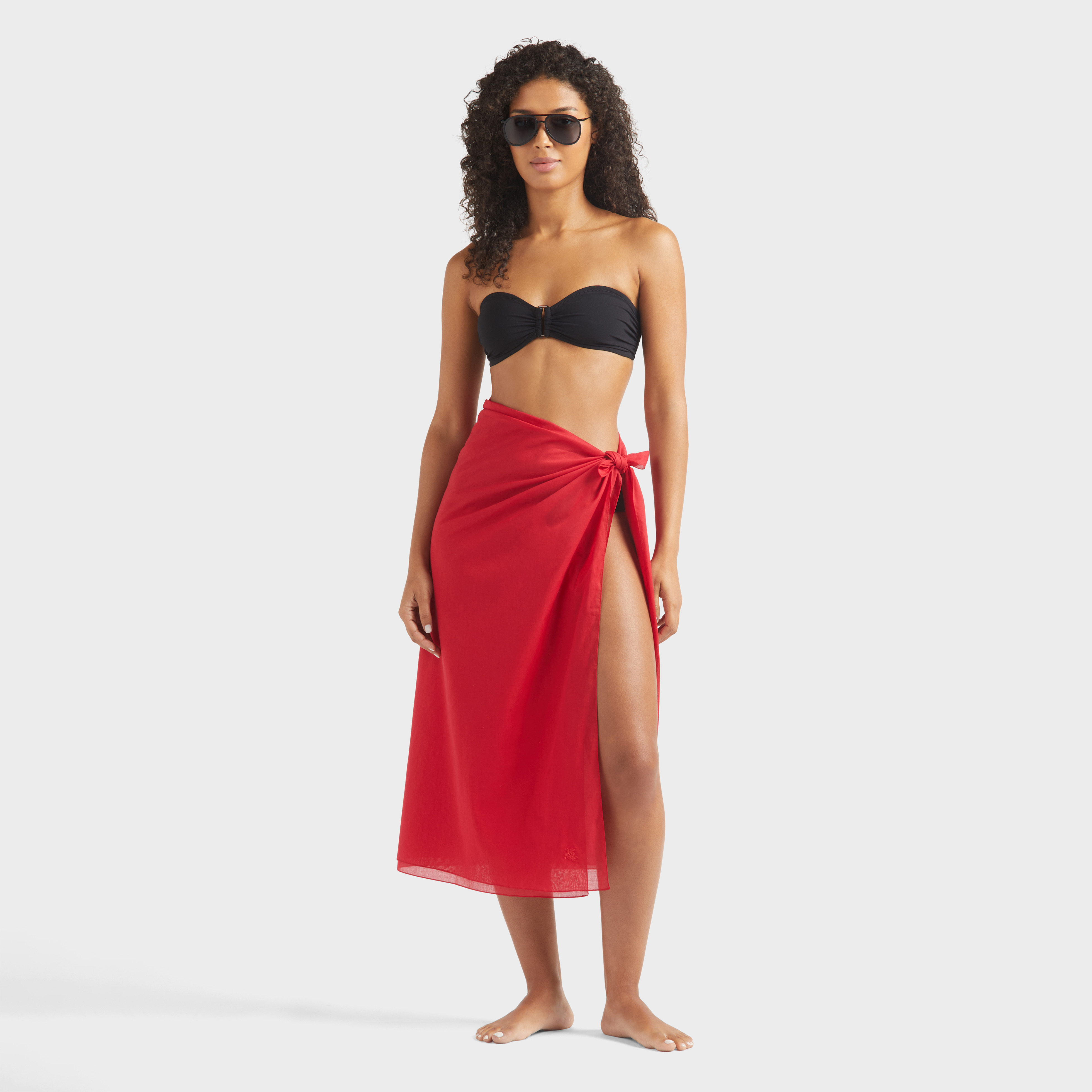 Bas de maillot de bain culotte midi femme uni