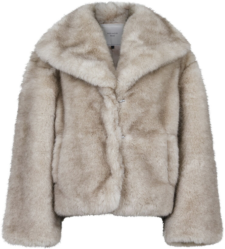 Neo Noir Stephanie Faux Fur Jacket Beige