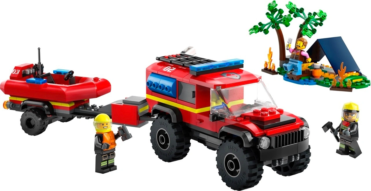 LEGO® City 60412 FEUERWEHR-GELÄNDEWAGEN MIT RETTUNGSBOOT