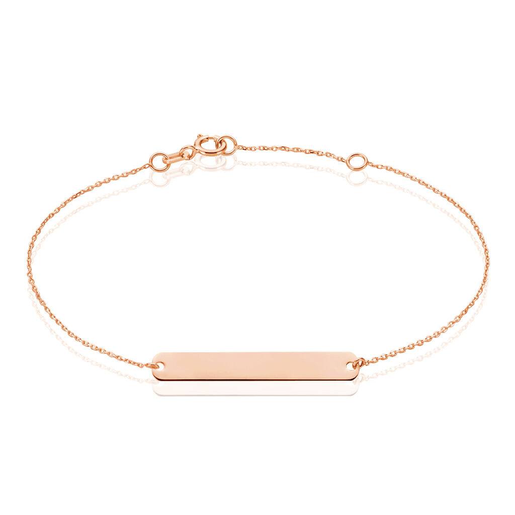 Bracelet Barrette Gravable Or Rose