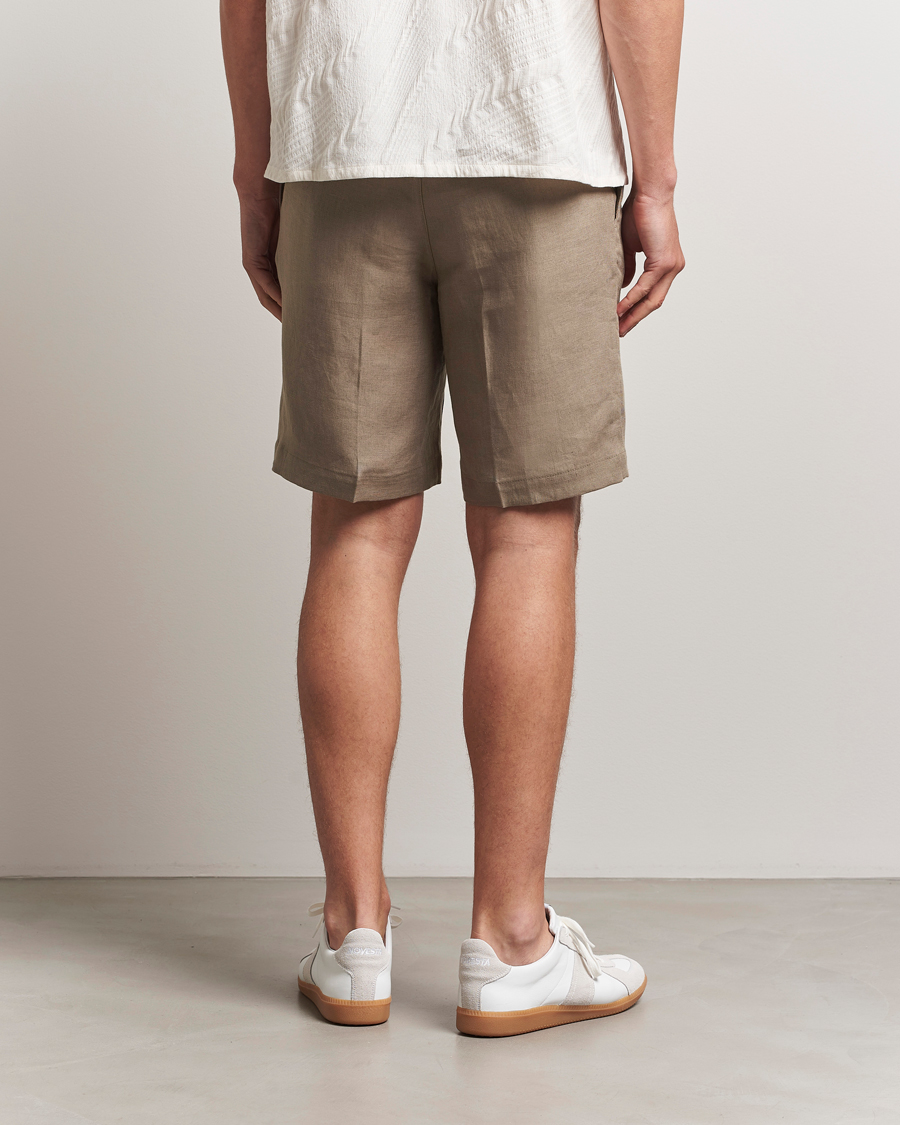 J.Lindeberg Brady Drape Linen Shorts Nutmeg