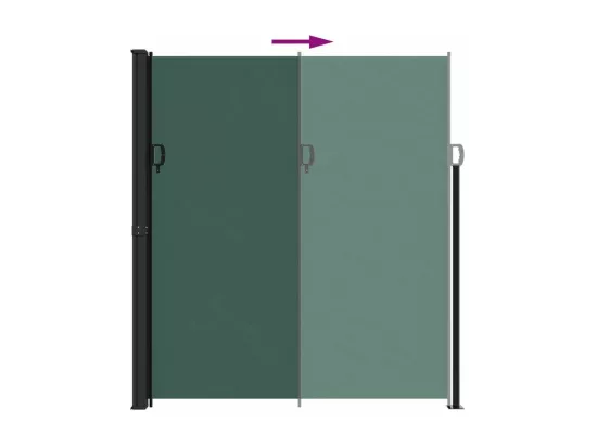 Auvent latéral rétractable vert foncé 220x600