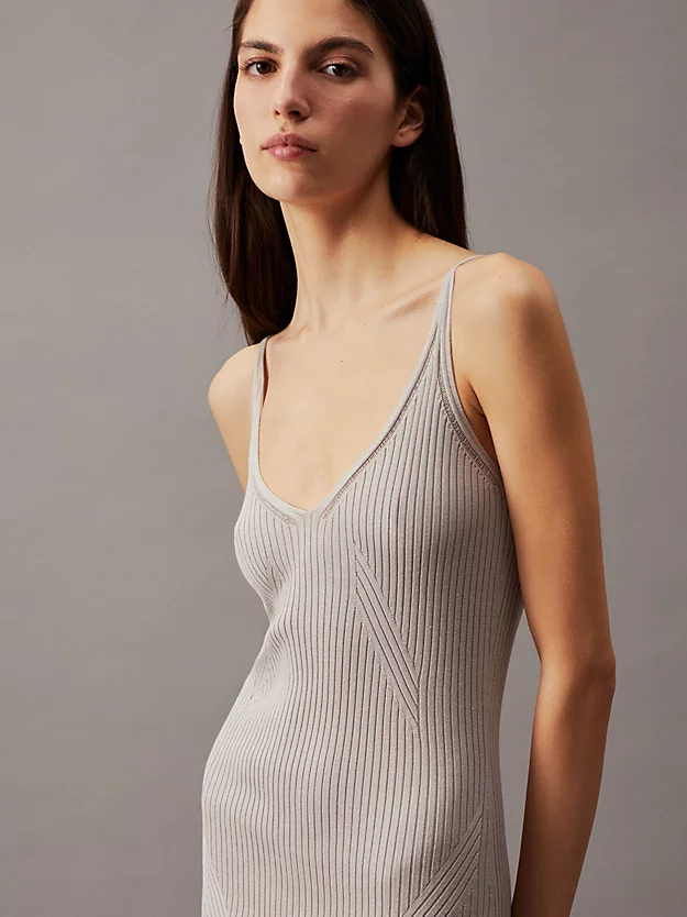 Vestido slip canelado justo