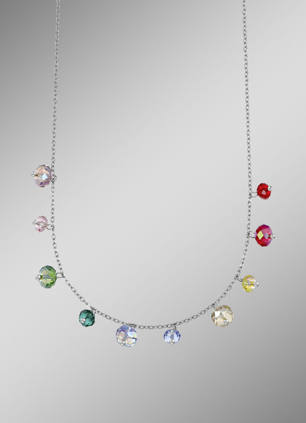 Halskette mit bunten Swarovski®-Kristallen