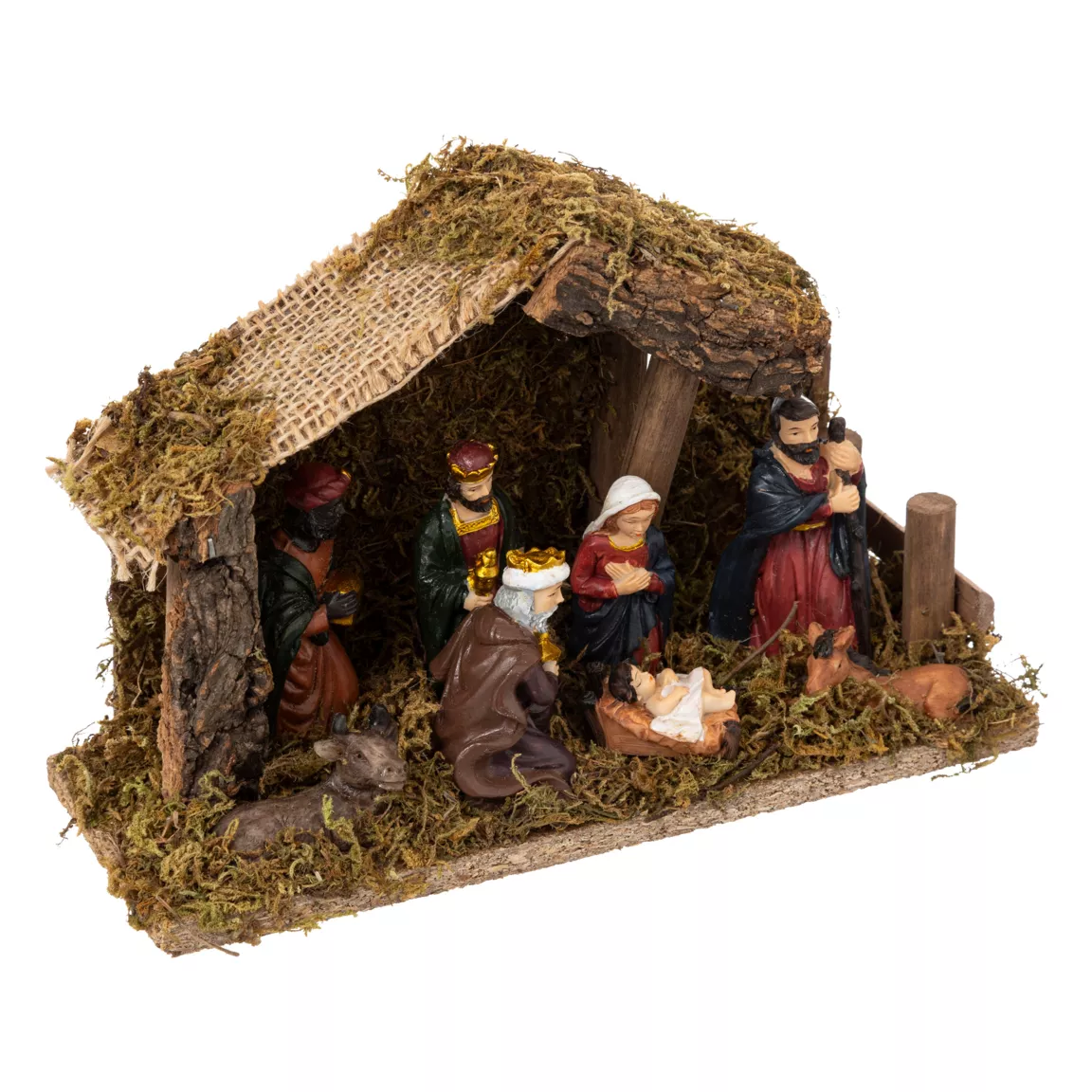 Crèche de Noël complète et lumineuse (H20 cm) Saint-Esteban