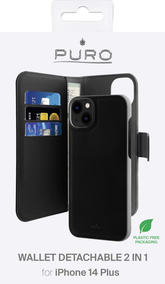 Puro 2-i-1 pung til iPhone 14 Plus (sort)