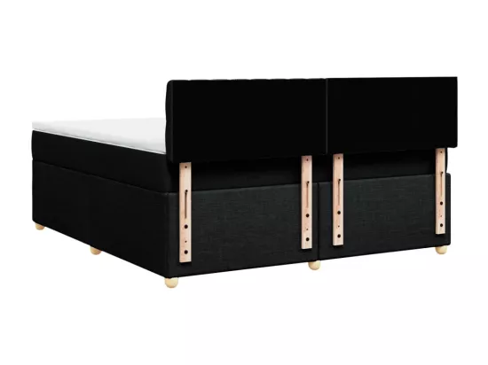 Sommier à lattes de lit avec matelas Noir 180x200 cm Tissu