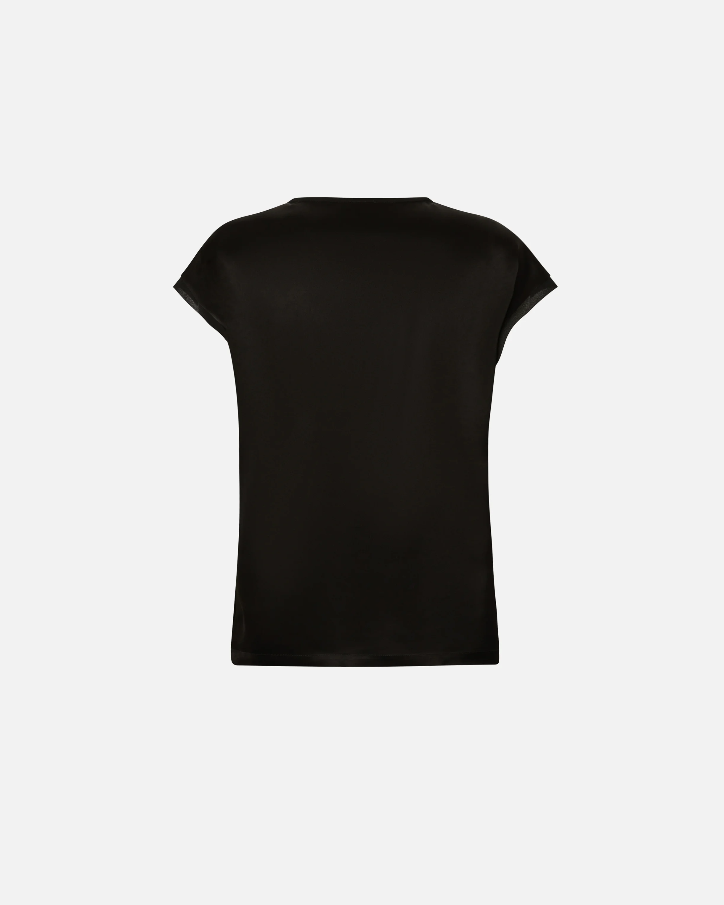 Blouse façon t-shirt et crêpe georgette | Noir