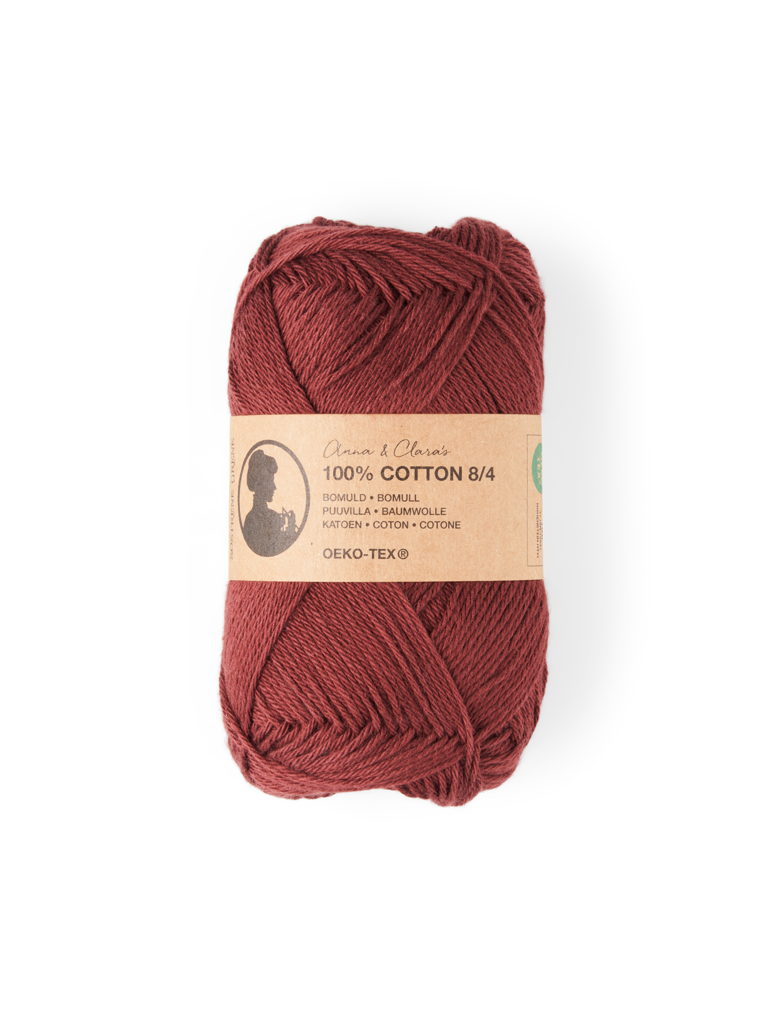 Garn 8/4 | Bomuld. 50 g = 160 m. | Bordeaux
