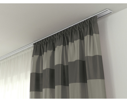 Witte aluminium gordijnrail, dubbel spoor, 150 cm