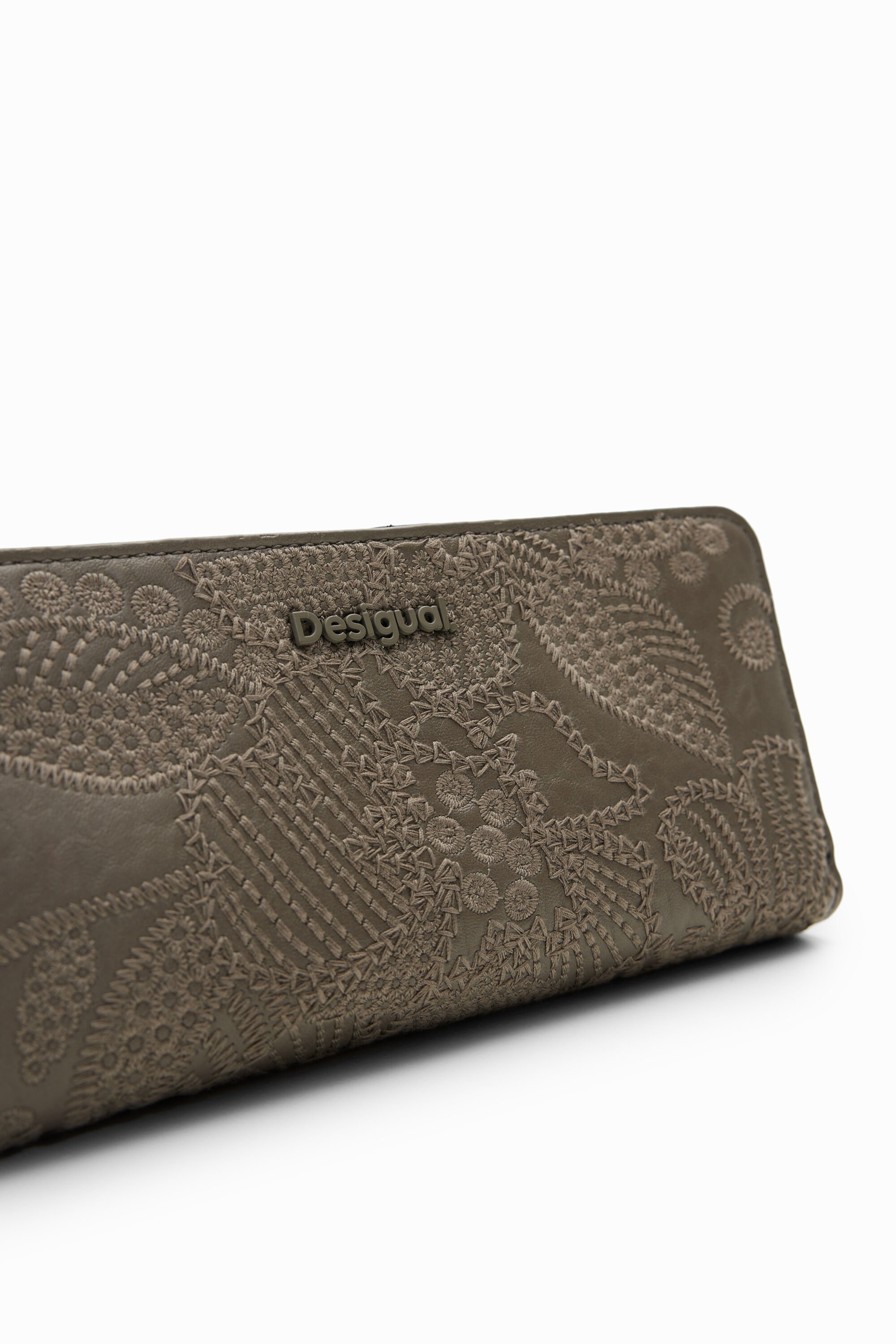 Grand portefeuille broderie fleurs