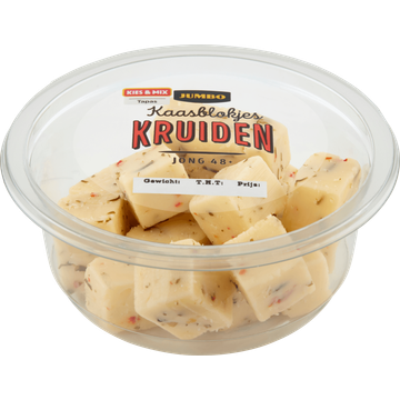 Jumbo Kaasblokjes Kruiden Jong 48+ 100 g