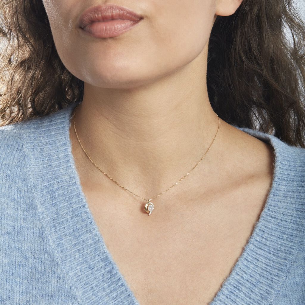 Collier Or Blanc Lydia Oxydes De Zirconium