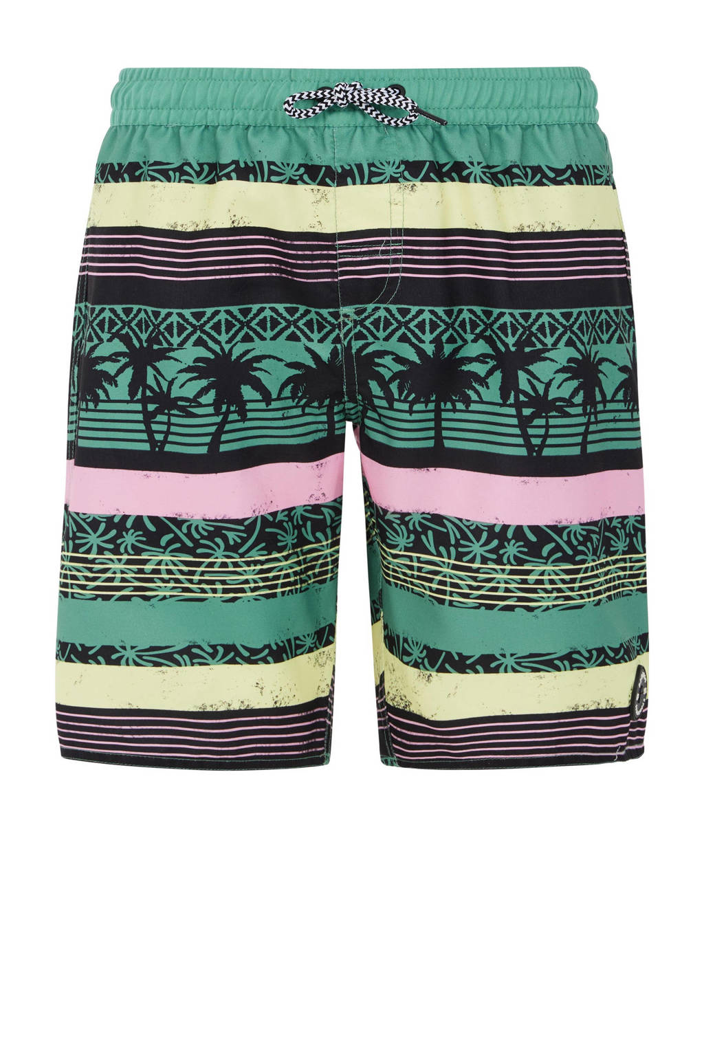 zwemshort PRTFRISBY JR groen/geel/roze
