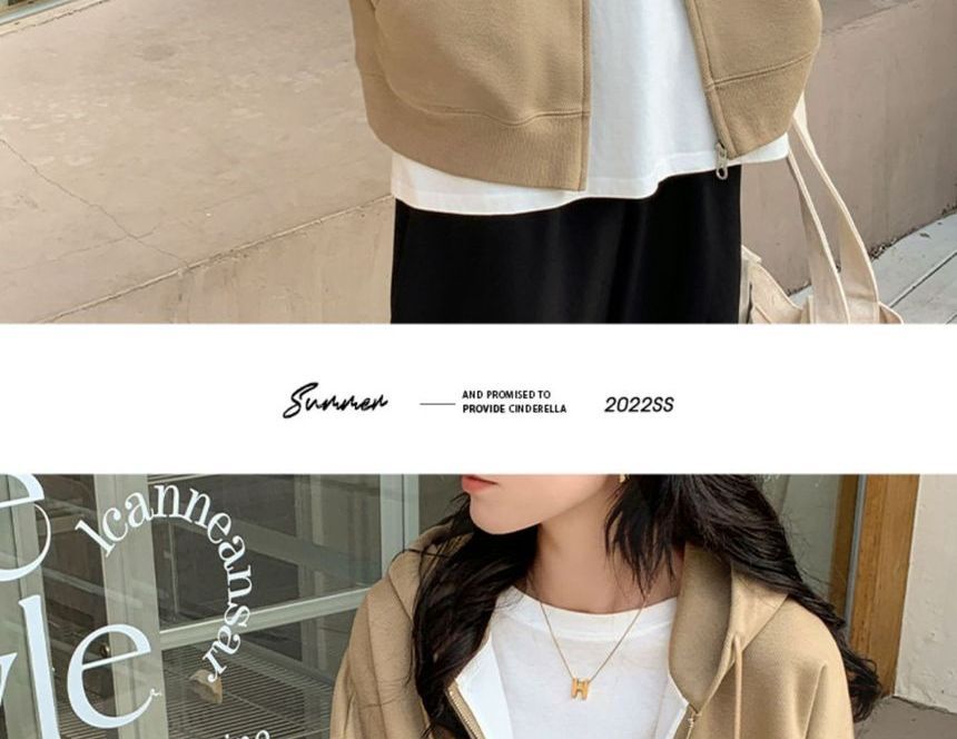 Dewbluen - Effen hoodie met rits