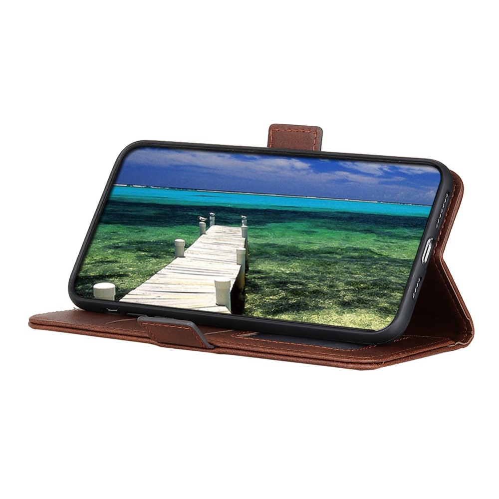 Samsung Galaxy S23 5G Vintage Leder Tasche Flip Cover Fashion Design - Braun