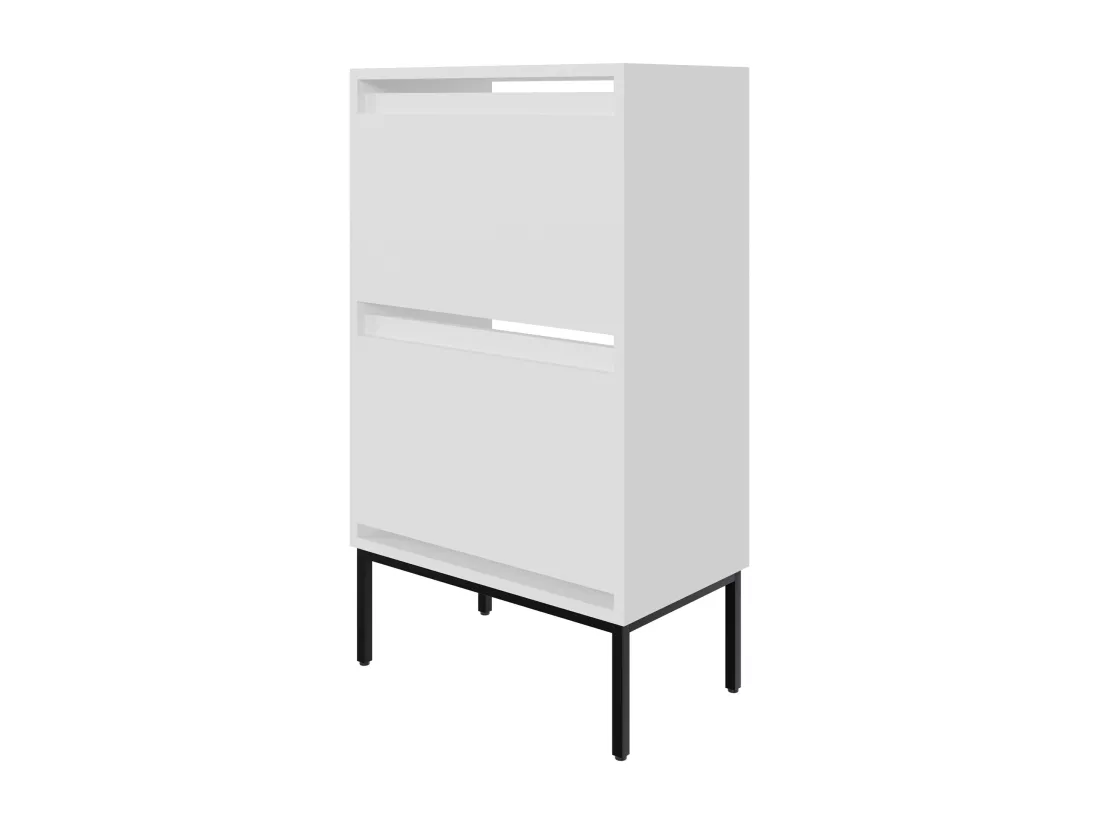 Meuble à chaussures 2 portes - 50 cm - blanc - BEMMI