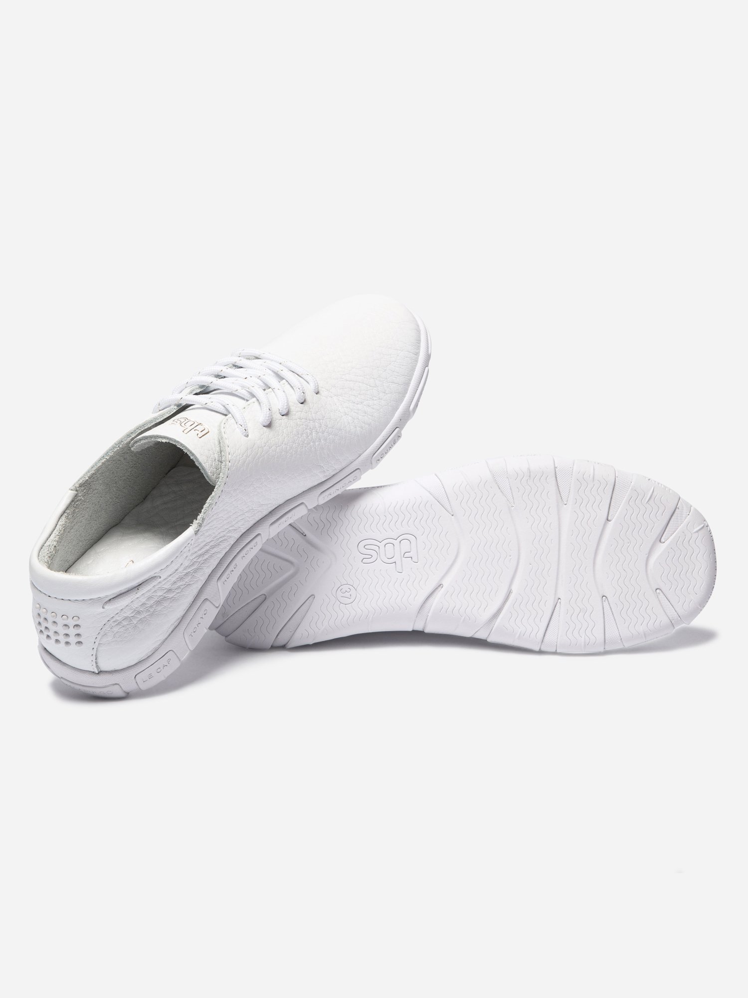 Tennis Femme Confort Cuir Blanc