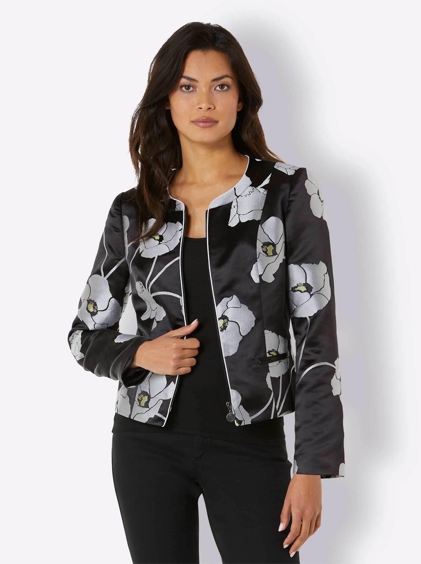 CREATION L PREMIUM Kurzblazer »Polyester-Seiden-Blazer«