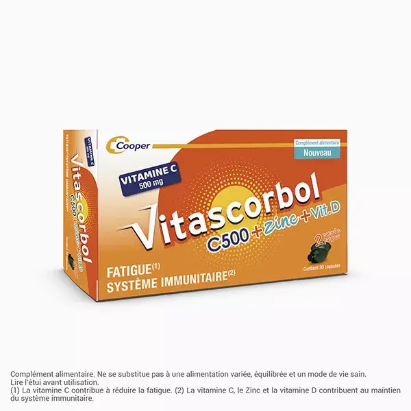 Vitascorbol C500 + Zinco + Vitamina D 30 cápsulas