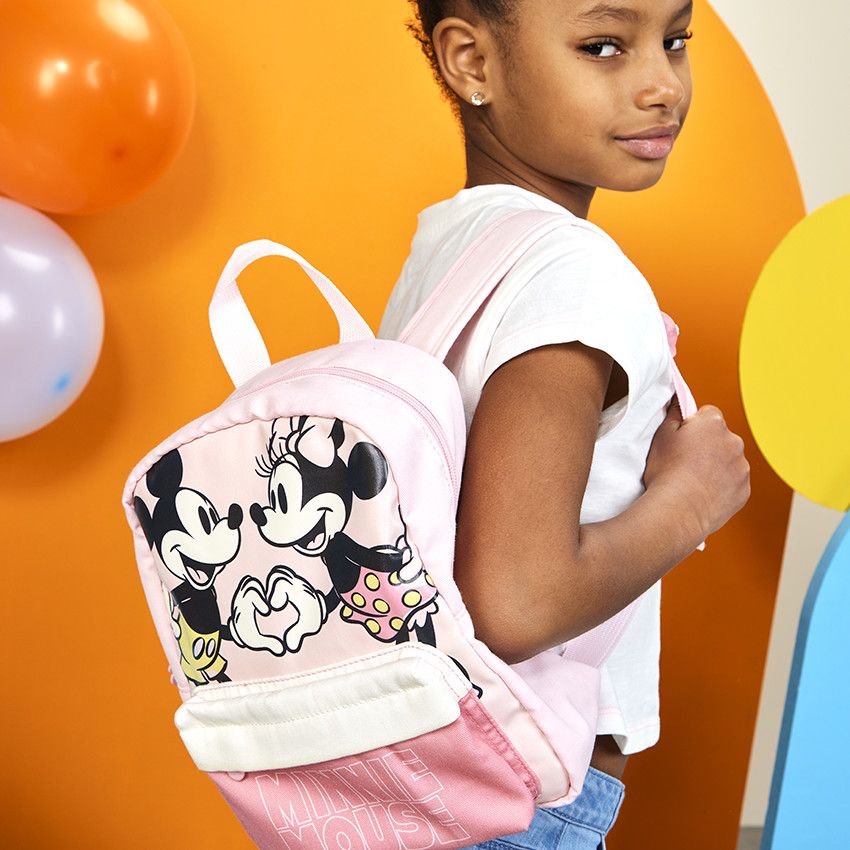 Sac à dos en toile Minnie Disney pour fille - Rose