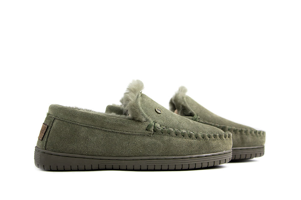 Warmbat Pantoffels Grizzly Groen Suede