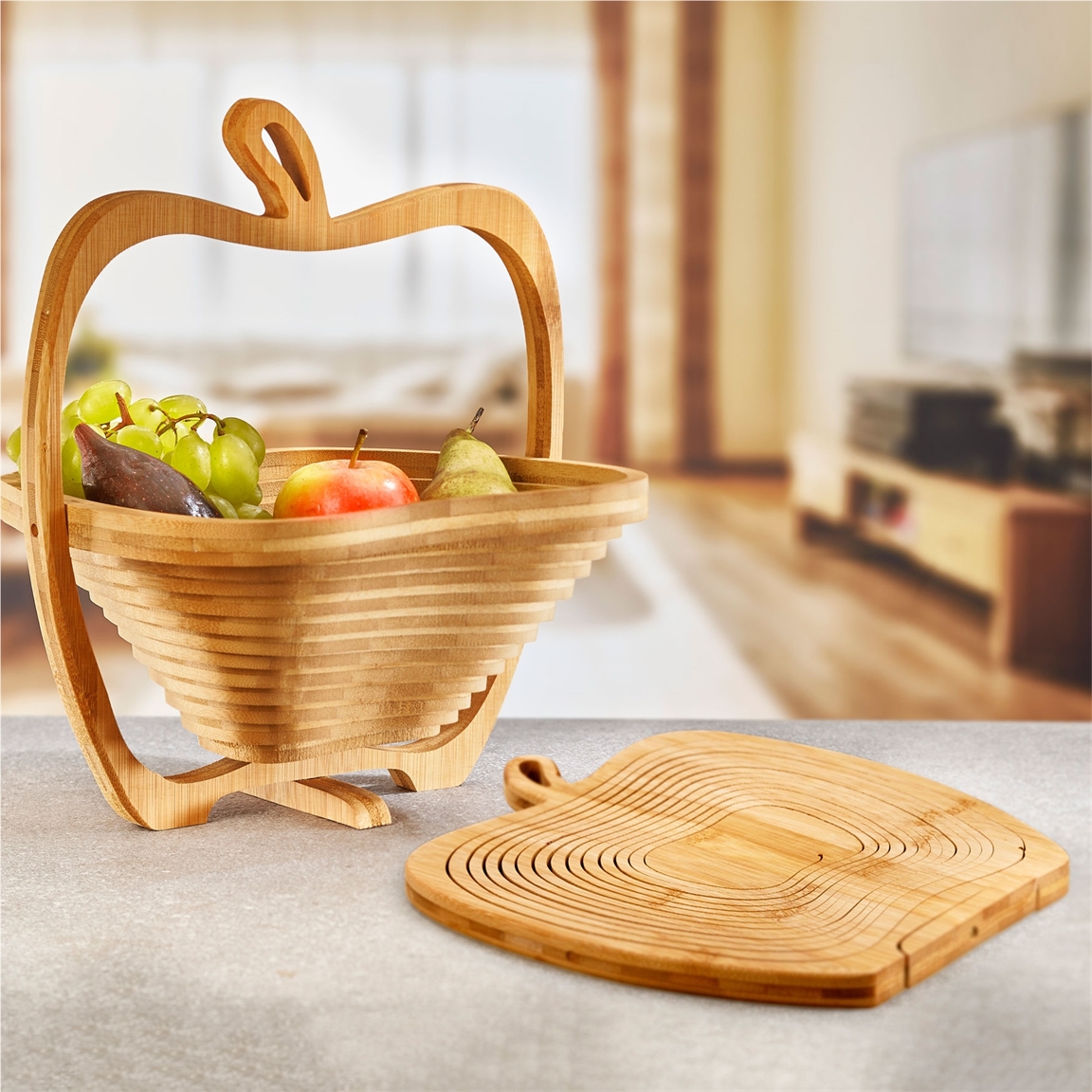 Corbeille de fruits dessous de plat bambou