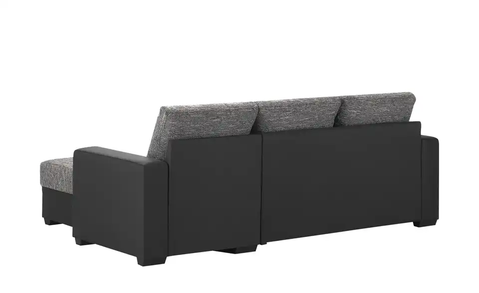 Ecksofa Navarra Grau, Schwarz rechts
