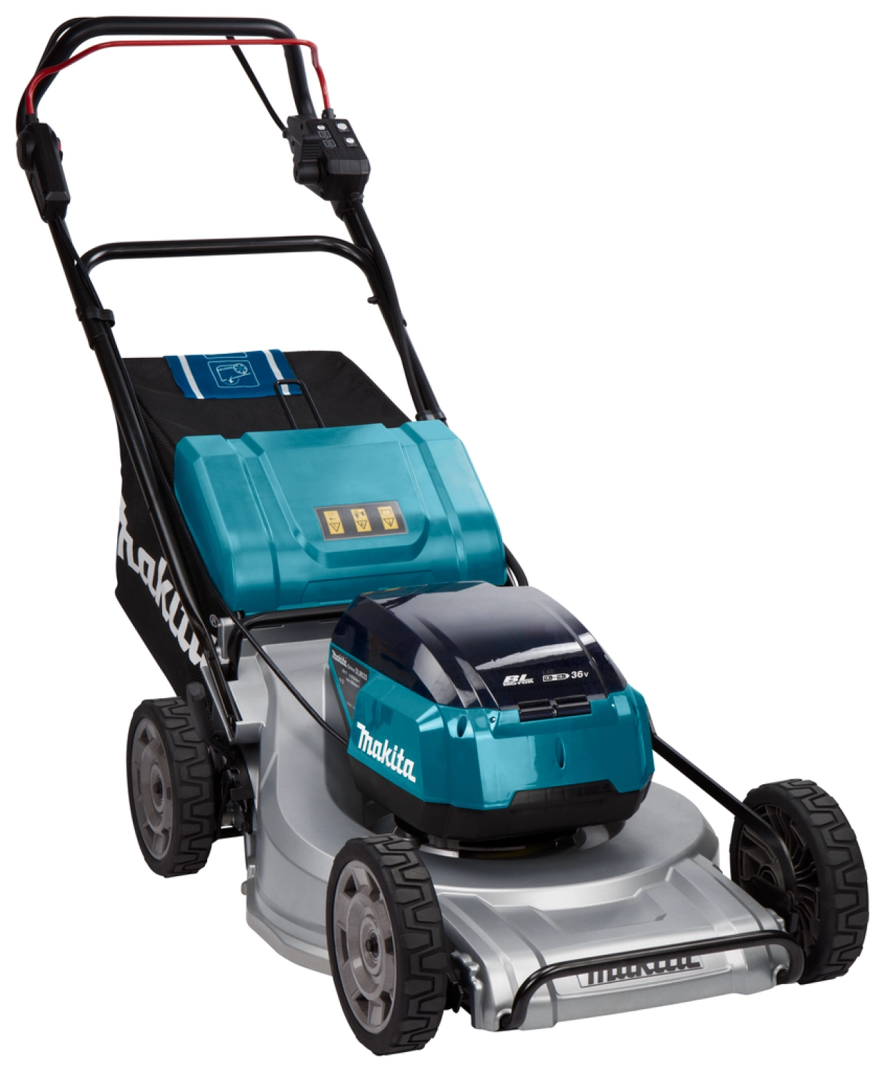 Makita DLM533PT4 36V (2x 18V) Li-Ion accu grasmaaier set (4x 5.0Ah accu) - 53cm - zelfrijdend - koolborstelloos