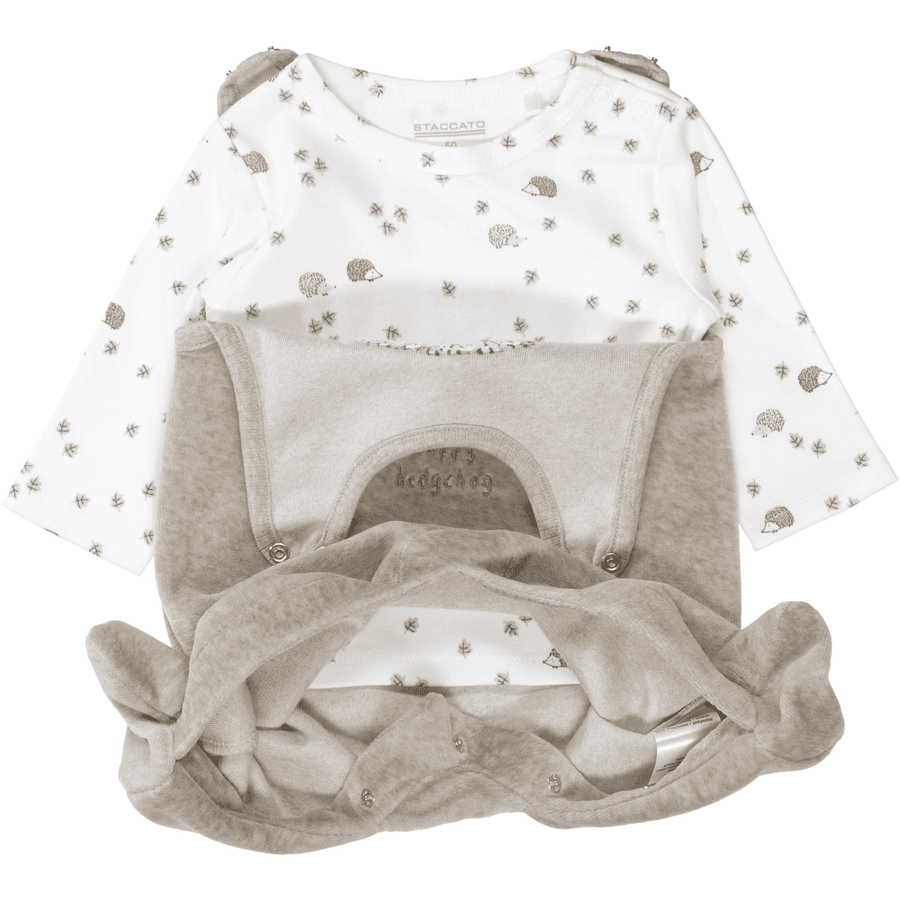 STACCATO Strampler+Shirt greige melange