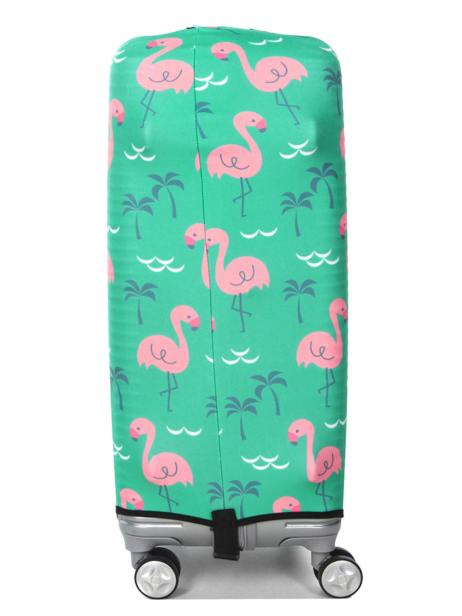 Housse de valise Periea Green with Pink Flamingos M
