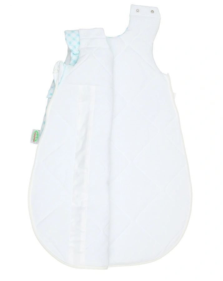 Jersey-Schlafsack BABY-NEST® PRIMA KLIMA KARO in mint/weiß
