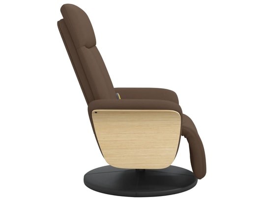 VIDAXL - Fauteuil Relaxation Fauteuil inclinable de massage avec repose-pieds marron tiss...