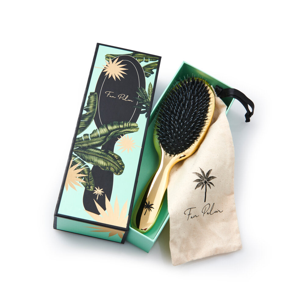 Fan Palm  Vildsvinehår & nylon hårbørste, medium - Hollywood
