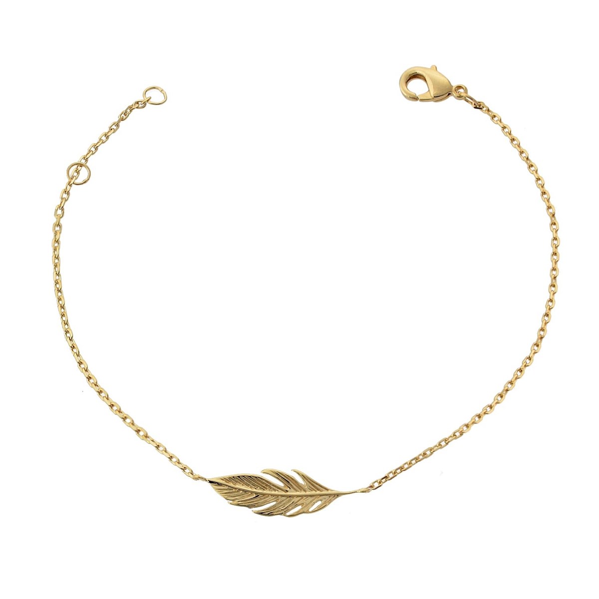 Bracelet plume Plaqué OR 750 3 microns