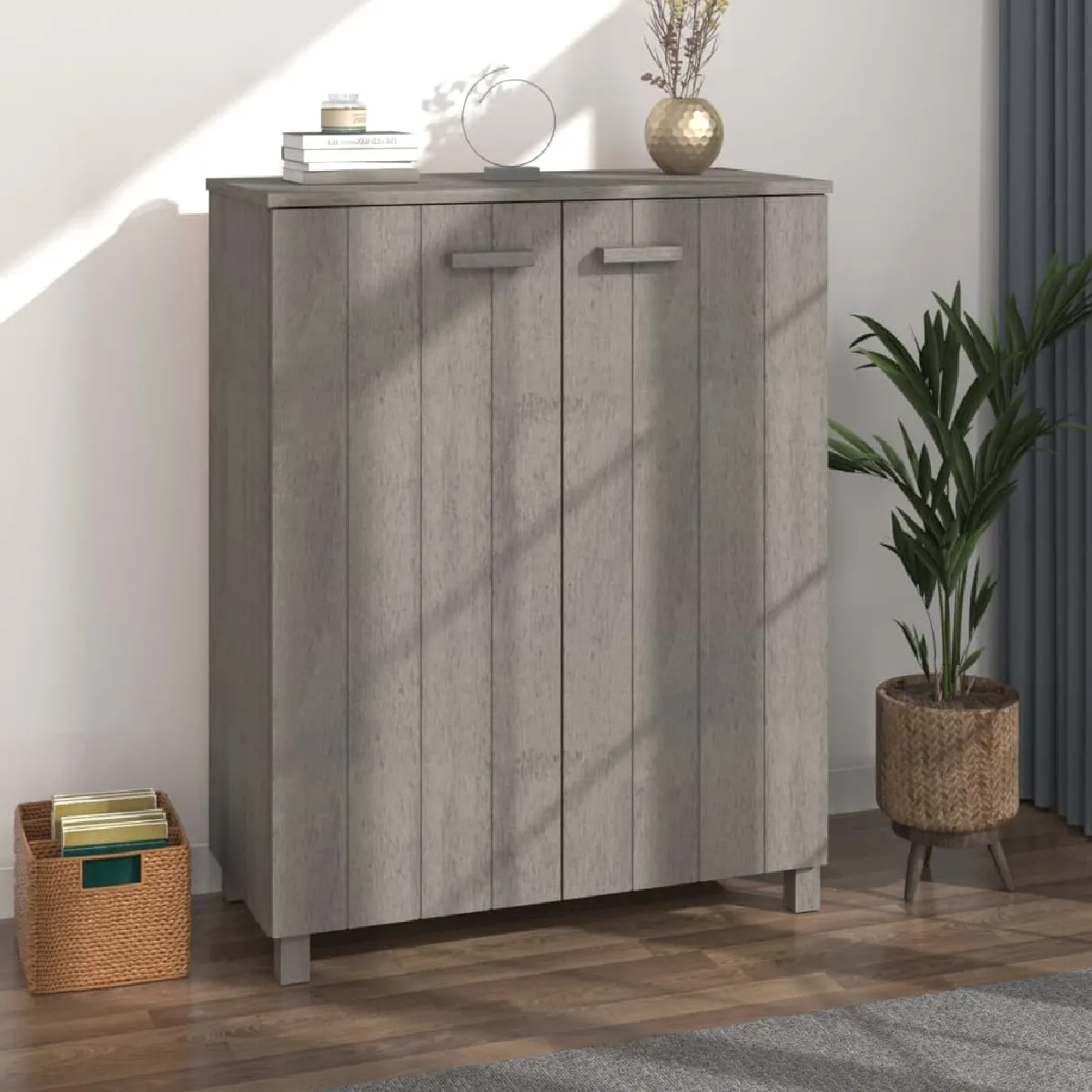VidaXL Armoire à chaussures HAMAR - Gris clair