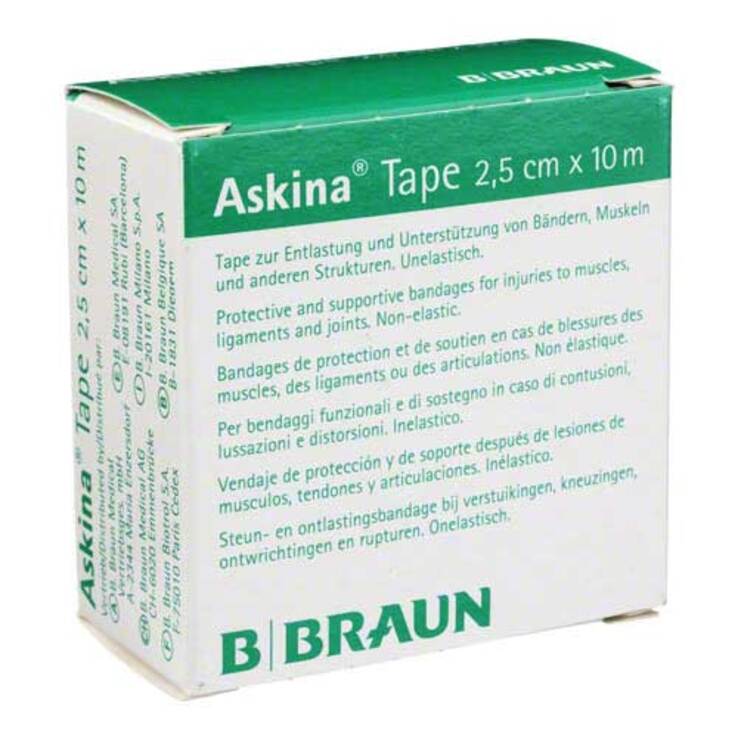 Askina Tape Pflaster 10mx2,5cm weiß unelastisch, 1 St
