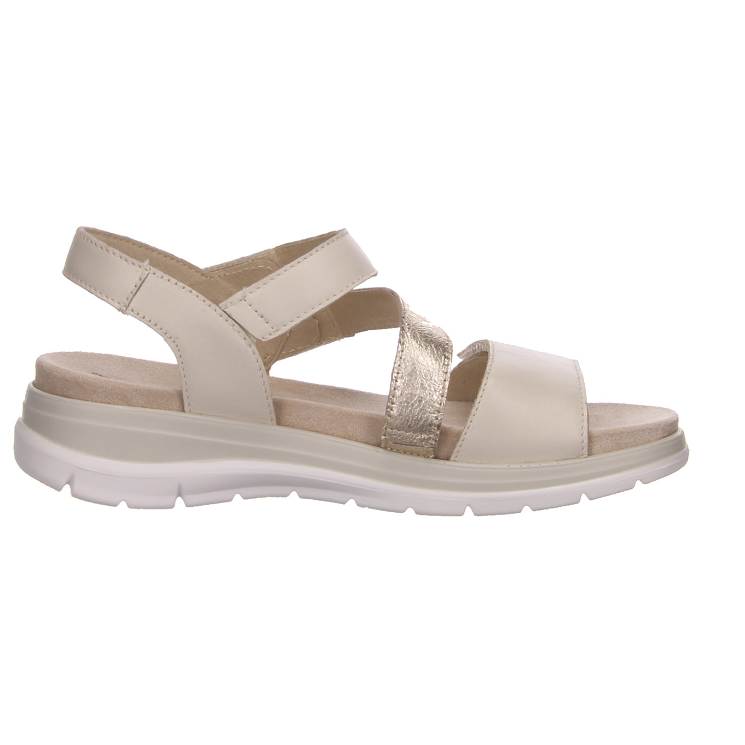 Caprice Sandale beige weiss/weiss kombi