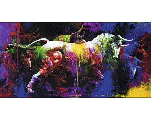 Canvas schilderij Origineel Kleurrijke Stier 90x180 cm