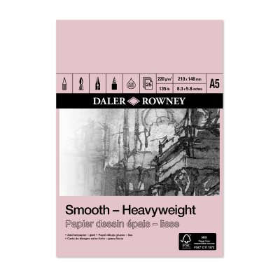 Daler Rowney A5 Smooth Heavyweight Pad: 220 GSM