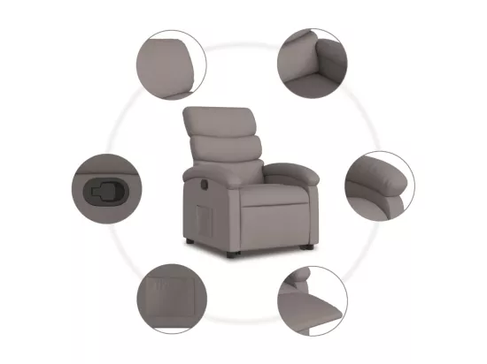 Fauteuil inclinable taupe tissu