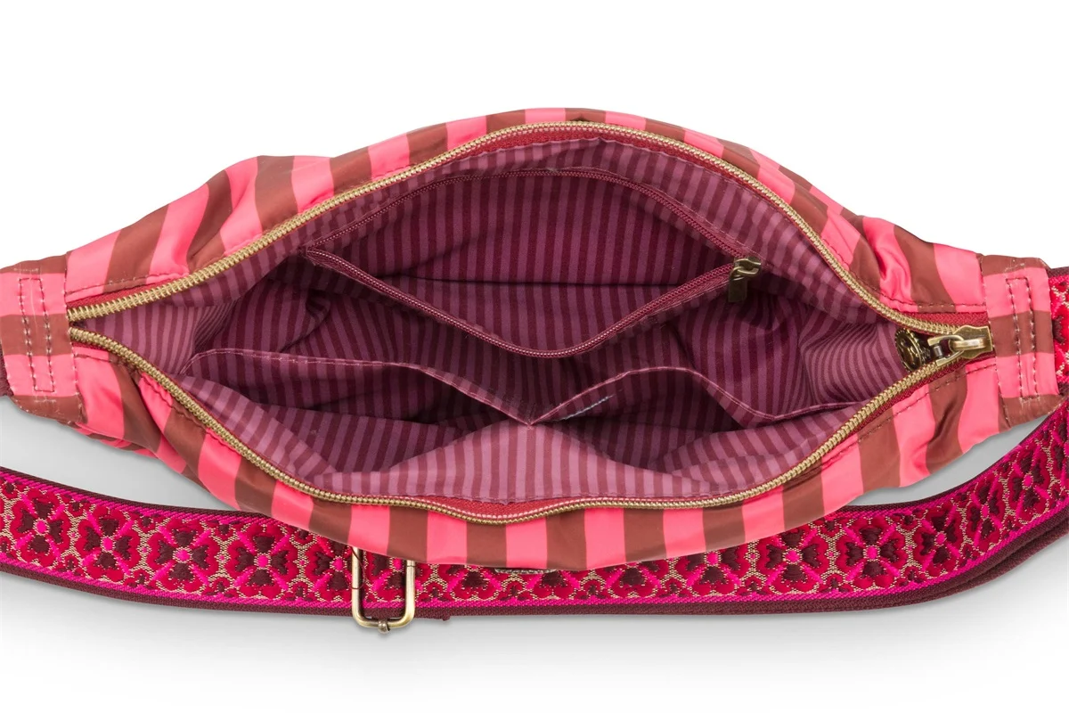 Pip Studio Freya Half Moon Cross Body Bag Stripe Pink