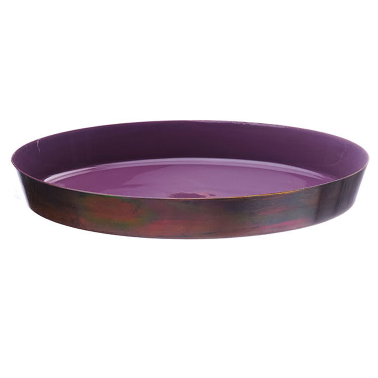 Bjorn Plateau de service en métal Prune - D.20 cm