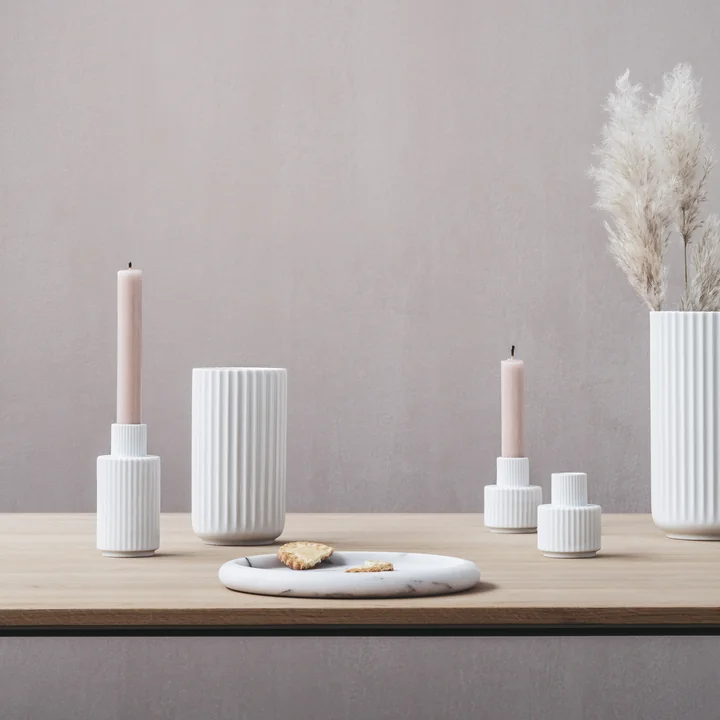 Lyngby Porcelæn - Kerzenhalter H 7 cm, weiss