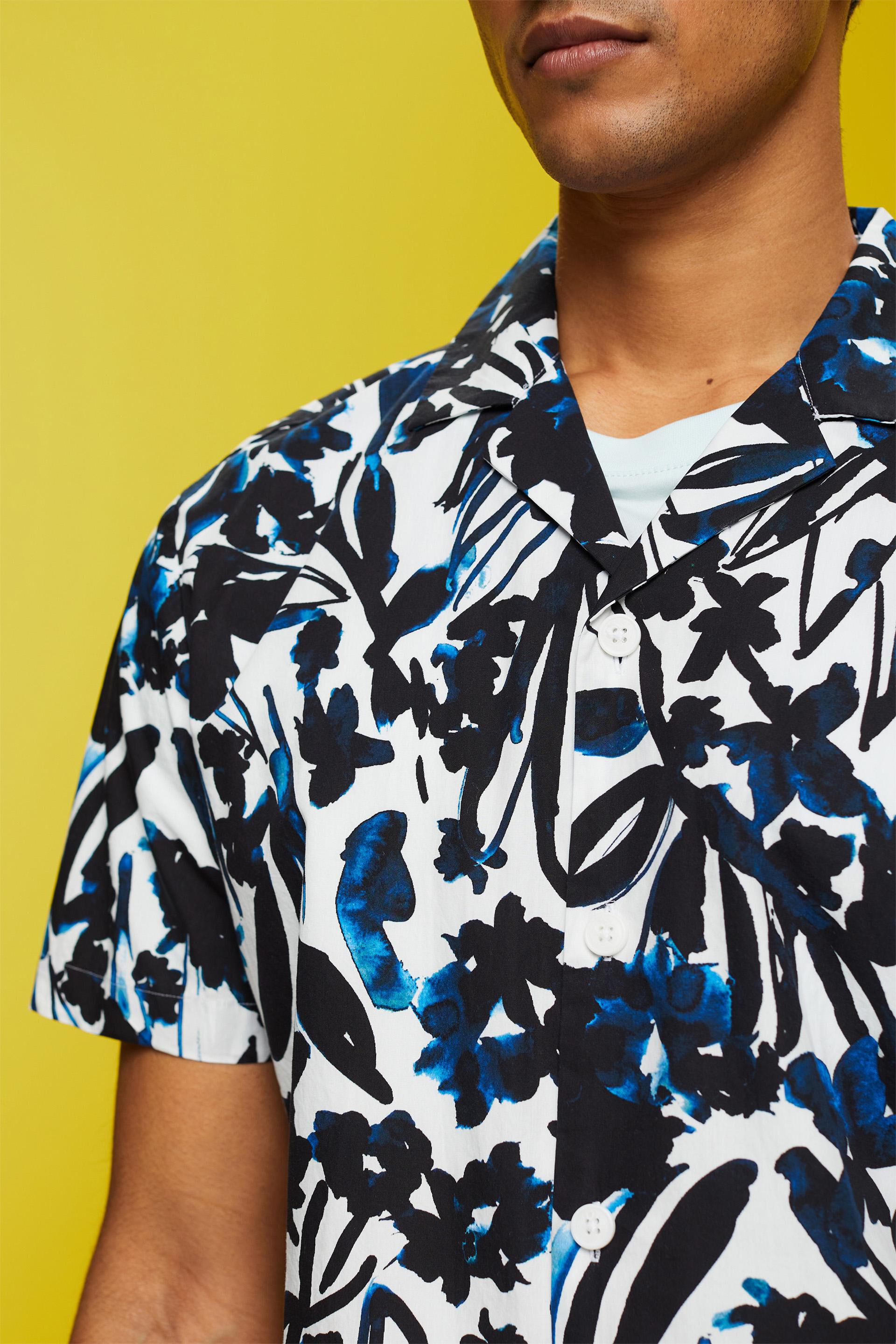 Chemise à manches courtes animée d’un motif, 100 % coton