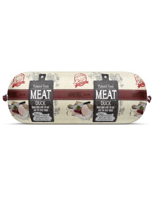 Natural Fresh Meat All Breeds Dog Worst Eend - Hondenvoer