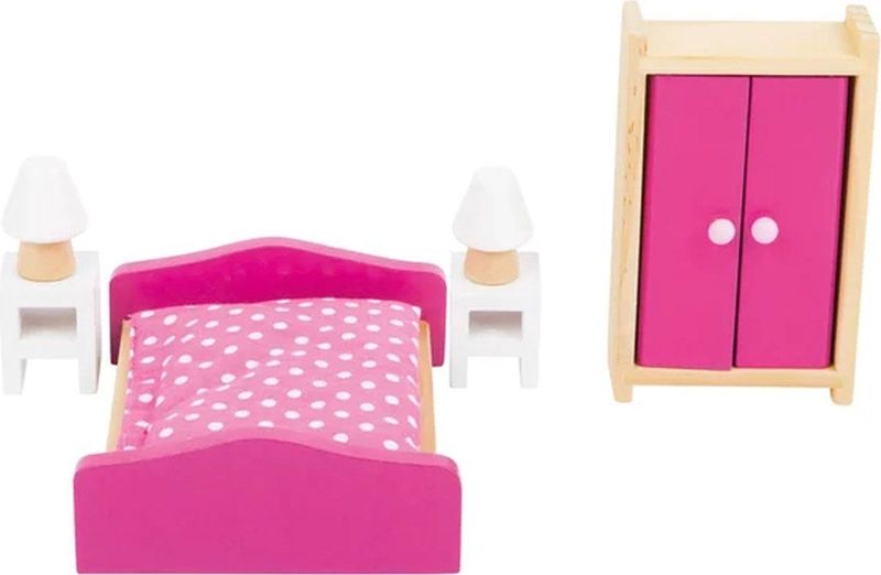 Small Foot - Houten Poppenhuis Meubeltjes - Slaapkamer - 6dlg. - Massief Hout