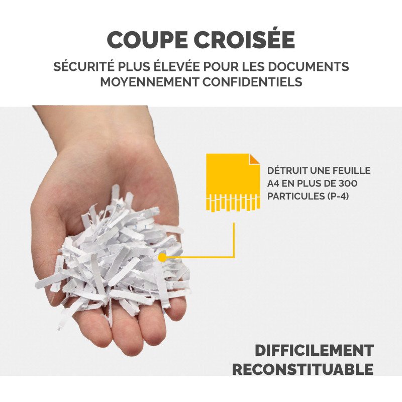 Destructeur Fellowes LX25 - coupe croisée